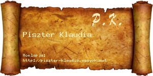 Piszter Klaudia névjegykártya