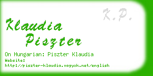 klaudia piszter business card